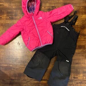 Pink Jacket and Black Snow Pants Set